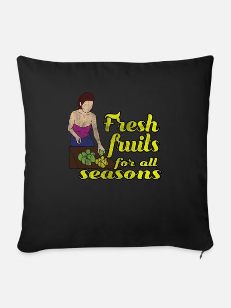 Frische Früchte - Sofakissenbezug 45 x 45 cm - Schwarz