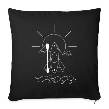 Kayak en eau vive en plein air - Housse de coussin décorative 45 x 45 cm - noir - Devant