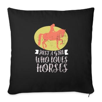 Horse riding - Sofa pillowcase 17,3'' x 17,3'' (45 x 45 cm) - black - Front