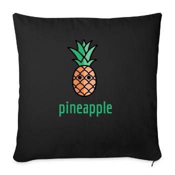 Pineapple Ananas - Sofakissenbezug 45 x 45 cm - Schwarz - Vorne