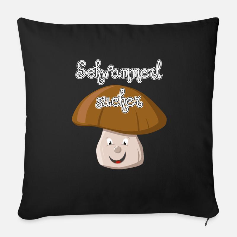 Schwammerlsucher - Sofa pillowcase 17,3'' x 17,3'' (45 x 45 cm) - black