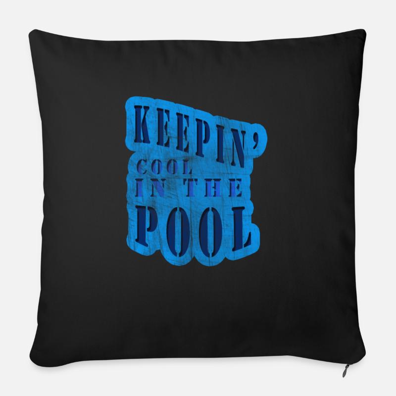 Cool im Pool - Sofakissenbezug 45 x 45 cm - Schwarz