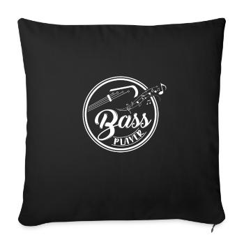 Bassiste bassiste fête des pères ami - Housse de coussin décorative 45 x 45 cm - noir - Devant