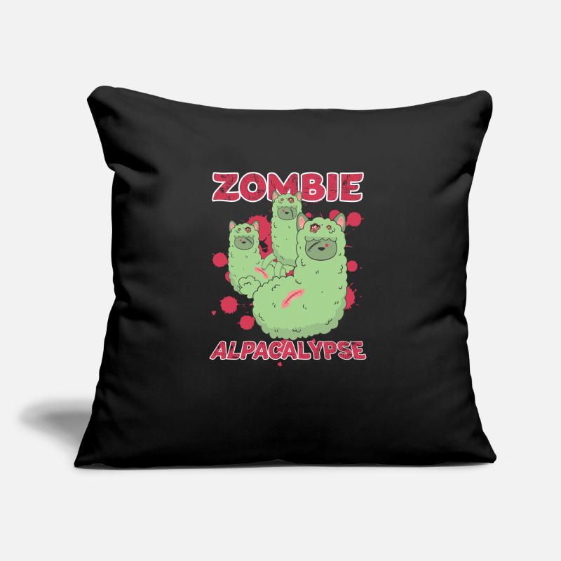 Zombie Alpacalypse Halloween effrayant Apocalypse Housse de coussin décorative 45 x 45 cm