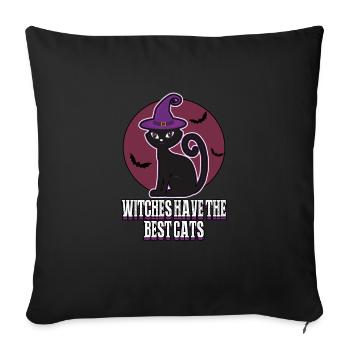Les sorcières ont les meilleurs cadeaux pour les chats d'Halloween - Housse de coussin décorative 45 x 45 cm - noir - Devant