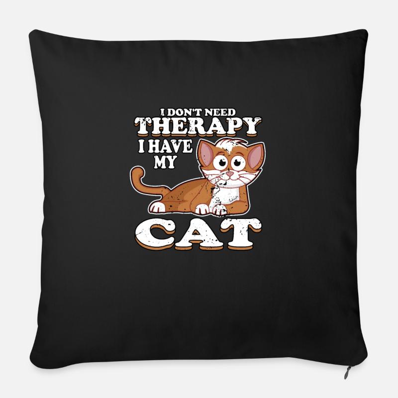 Katze - Sofakissenbezug 45 x 45 cm - Schwarz