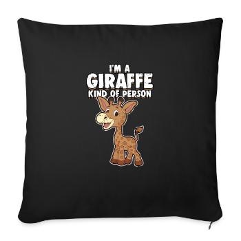 Giraffe Africa Safari Steppe Animal Gift Idea - Sofa pillowcase 17,3'' x 17,3'' (45 x 45 cm) - black - Front