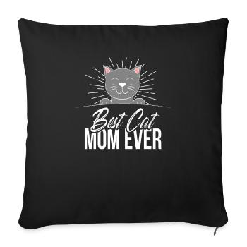 Cat Cats Best Cats Mum Gift Geek - Sofa pillowcase 17,3'' x 17,3'' (45 x 45 cm) - black - Front