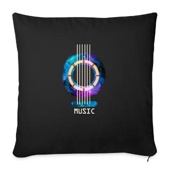 MUSIC GUITAR I bassist and guitarist gift - Sofa pillowcase 17,3'' x 17,3'' (45 x 45 cm) - black - Front