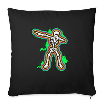 Années 80 Neon Dab Dabbing Skeleton Années 80 Années 80 Dab Dance - Housse de coussin décorative 45 x 45 cm - noir - Devant