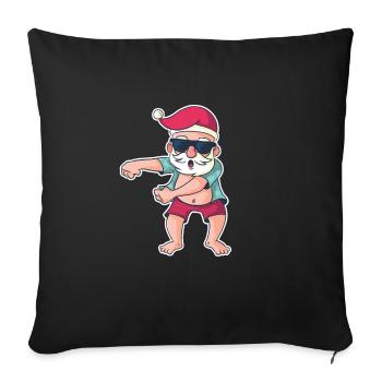 Danse du père Noël en été - Housse de coussin décorative 45 x 45 cm - noir - Devant