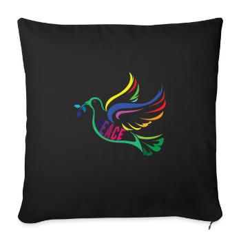 Colombe de la paix - Housse de coussin décorative 45 x 45 cm - noir - Devant