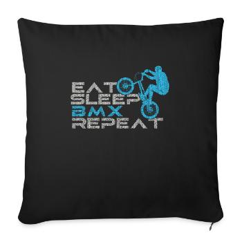 Eat Sleep BMX Repeat funny saying bike - Sofa pillowcase 17,3'' x 17,3'' (45 x 45 cm) - black - Front