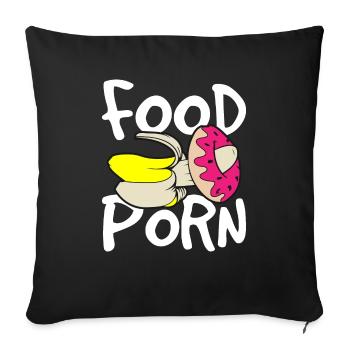 Food Porn - Sofa pillowcase 17,3'' x 17,3'' (45 x 45 cm) - black - Front