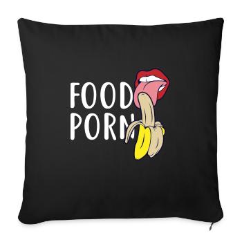 Nourriture porno - Housse de coussin décorative 45 x 45 cm - noir - Devant
