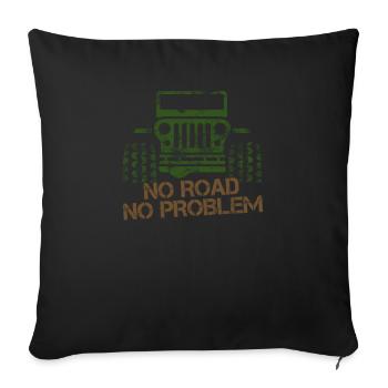 No road No problem SUV gift - Sofa pillowcase 17,3'' x 17,3'' (45 x 45 cm) - black - Front