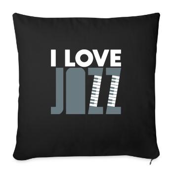 I love jazz piano kids gift christmas - Sofa pillowcase 17,3'' x 17,3'' (45 x 45 cm) - black - Front