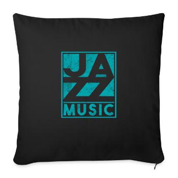Jazz music Christmas gift birthday - Sofa pillowcase 17,3'' x 17,3'' (45 x 45 cm) - black - Front