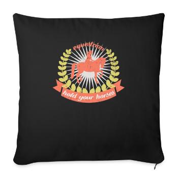 Horse riding - Sofa pillowcase 17,3'' x 17,3'' (45 x 45 cm) - black - Front