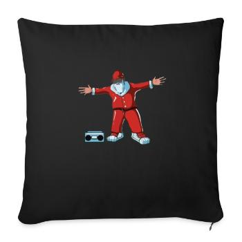 Weihnachtsmann Rapper - Sofakissenbezug 45 x 45 cm - Schwarz - Vorne