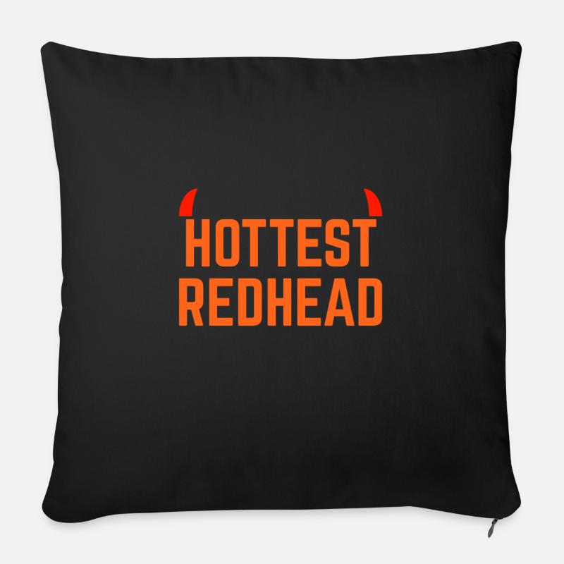 HOTTEST REDHEAD HALLOWEEN DEVIL FRECH - Sofa pillowcase 17,3'' x 17,3'' (45 x 45 cm) - black
