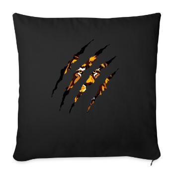 Griffe de Lion - Tête de Lion - Housse de coussin décorative 45 x 45 cm - noir - Devant