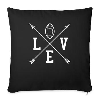 Football Love American Football Geschenk Shirt - Sofakissenbezug 45 x 45 cm - Schwarz - Vorne