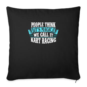 Kart Go Kart Go Kart Racing Men's Piste Gift - Sofa pillowcase 17,3'' x 17,3'' (45 x 45 cm) - black - Front