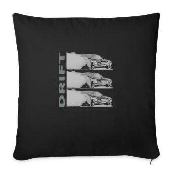 DRIFT dunkel - Sofakissenbezug 45 x 45 cm - Schwarz - Vorne