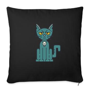 Chat Chat Britannique Shorthair Maine Coon Cadeau - Housse de coussin décorative 45 x 45 cm - noir - Devant