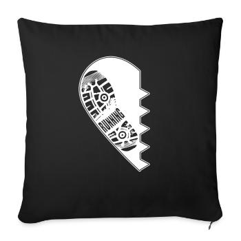 Jogger runner Partenaire en cours d'exécution look chemise cadeau - Housse de coussin décorative 45 x 45 cm - noir - Devant
