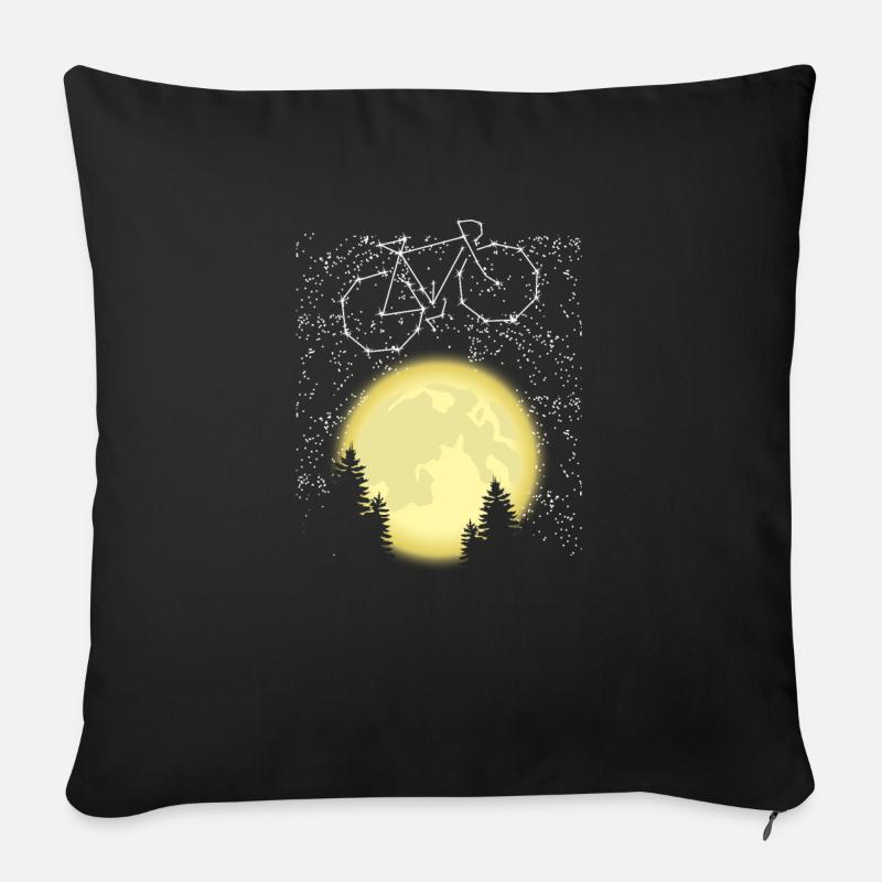 StarBicycle - Housse de coussin décorative 45 x 45 cm - noir