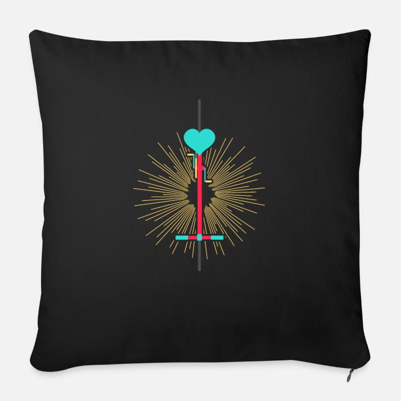 Love saddle - Sofa pillowcase 17,3'' x 17,3'' (45 x 45 cm) - black