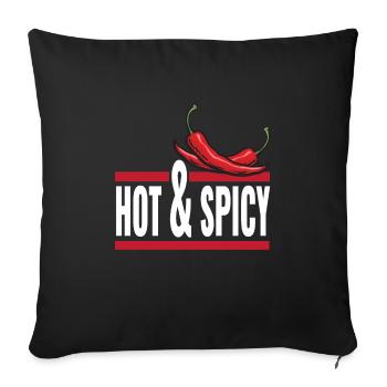 T-shirt Hot and hot - Sofa pillowcase 17,3'' x 17,3'' (45 x 45 cm) - black - Front