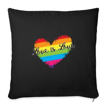 Love is Love heart - Sofa pillowcase 17,3'' x 17,3'' (45 x 45 cm) - black - Front