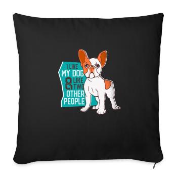J'aime mon chien, j'aime mon chien - Housse de coussin décorative 45 x 45 cm - noir - Devant