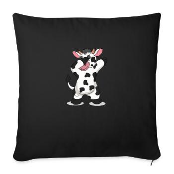 Dabbing cow funny cow farm gift - Sofa pillowcase 17,3'' x 17,3'' (45 x 45 cm) - black - Front