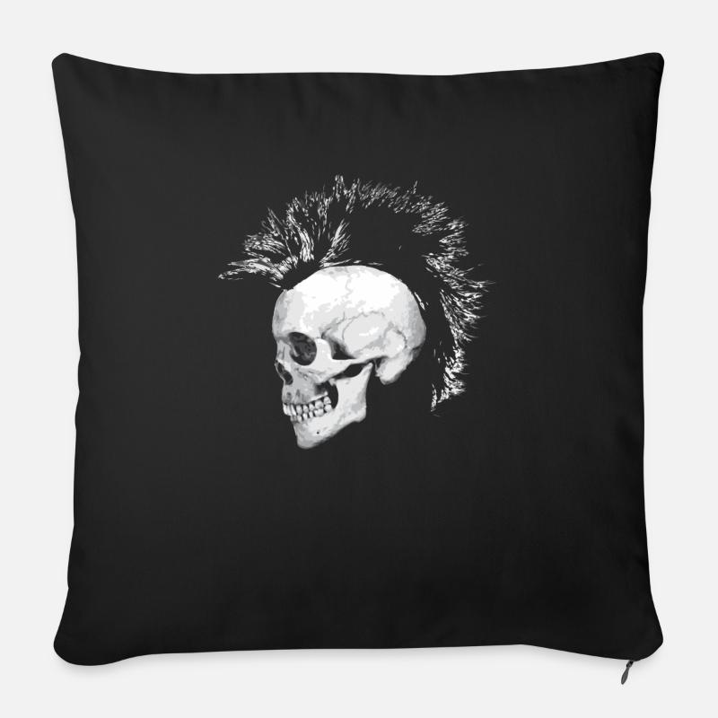 punk skull - Sofakissenbezug 45 x 45 cm - Schwarz