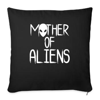 La mère des extraterrestres t-shirt OVNI extraterrestre - Housse de coussin décorative 45 x 45 cm - noir - Devant
