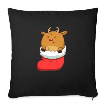 Noël de renne - Housse de coussin décorative 45 x 45 cm - noir - Devant