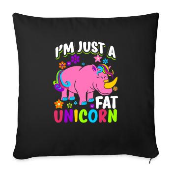 Rhino Je suis juste un gros cadeau de licorne - Housse de coussin décorative 45 x 45 cm - noir - Devant