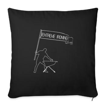 Bügeleisen Bügelbrett Mann Fahne Schrift Sport - Sofakissenbezug 45 x 45 cm - Schwarz - Vorne