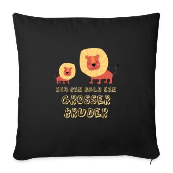 Family Big Lion Brother Big Brother T-Shirt - Sofa pillowcase 17,3'' x 17,3'' (45 x 45 cm) - black - Front