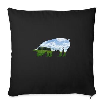 Motif cochon cool comme idée cadeau - Housse de coussin décorative 45 x 45 cm - noir - Devant