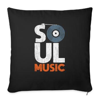 Soul musique cadeau enfants Noël - Housse de coussin décorative 45 x 45 cm - noir - Devant