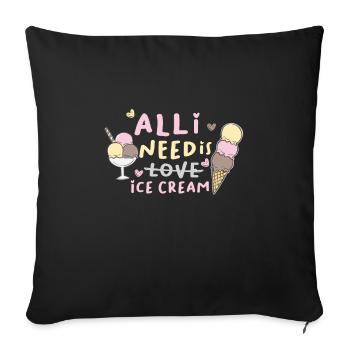 glace - Housse de coussin décorative 45 x 45 cm - noir - Devant