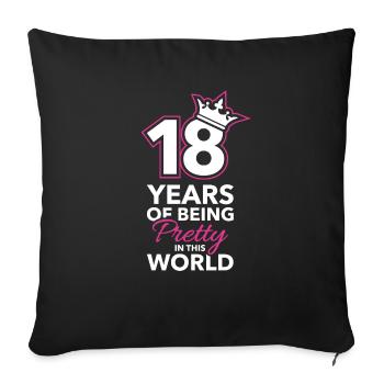 18 anniversaire - Housse de coussin décorative 45 x 45 cm - noir - Devant