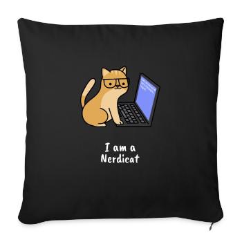 Nerdicat Computer Scientist Programmation Nerd Coding - Housse de coussin décorative 45 x 45 cm - noir - Devant