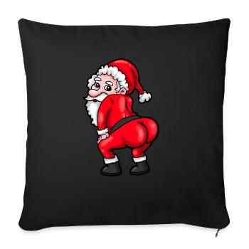 Lustiger Weihnachtsmann twerking tanzen Nikolaus - Sofakissenbezug 45 x 45 cm - Schwarz - Vorne
