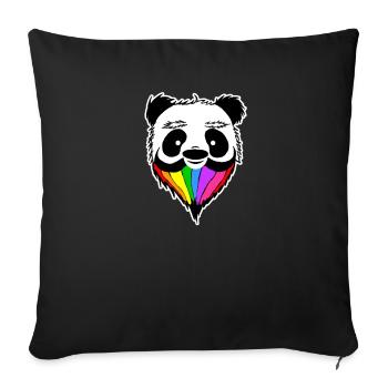 Panda Schwule Lesben Gaypride Bär Bart - Sofakissenbezug 45 x 45 cm - Schwarz - Vorne